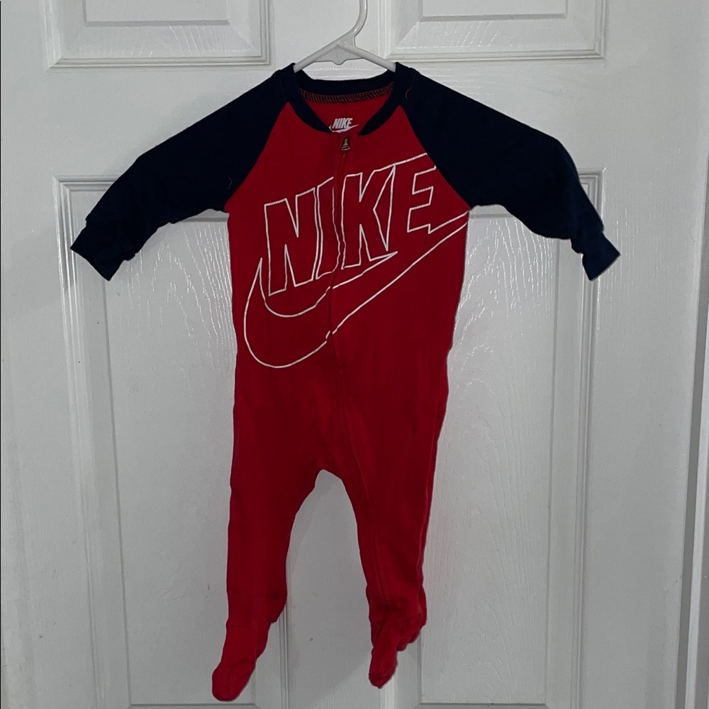 Nike Kids Red and navy blue Footie one piece